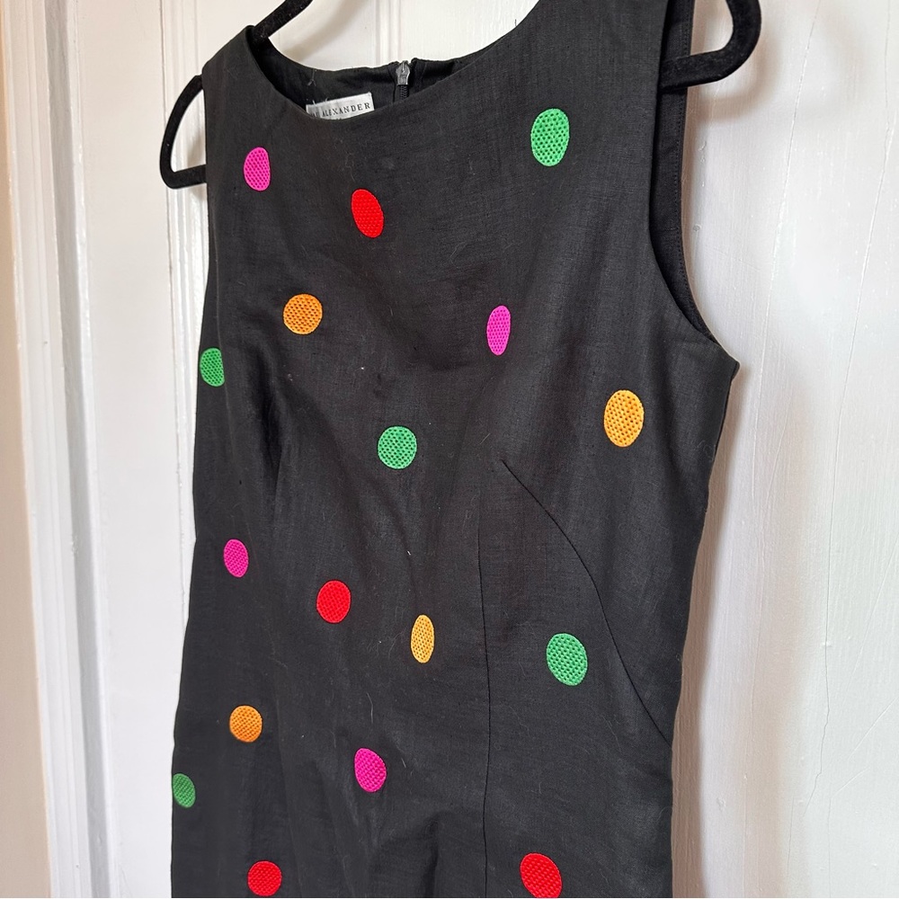 Vintage Paul Alexander Linen Polka Dot Dress - Picture 8 of 16